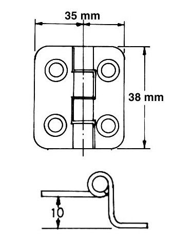 Bisagra Falsa Escuadra