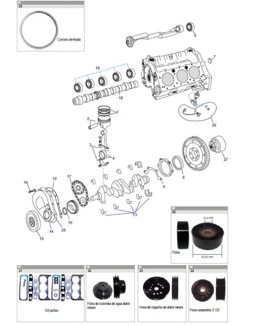 BLOQUE MOTOR GM 262CID V6 4.3L