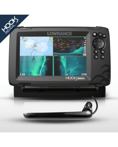 SONDA GPS Lowrance HOOK Reveal 5 con Transductor HDI 50/200 600w. CHIRP/DownScan